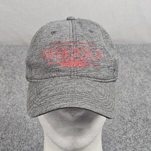 Nebraska Cornhuskers Hat Y2K Cap Gray Red Embroidered Cap NCAA Minimalist